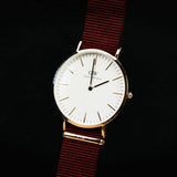 Daniel Wellington Classic Roselyn White Dial Maroon Nylon Strap Watch For Women - DW00100267 Authentic Buy Shop Now