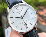 Tissot Chemin Des Tourelles Powermatic 80 Silver Dial Black Leather Strap Watch For Men - T099.407.16.037.00 Authentic Buy Shop Now