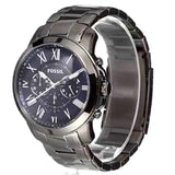 Fossil Grant Chronograph Blue Dial Grey Steel Strap Watch for Men - FS4831 Authentic Buy Shop Now
