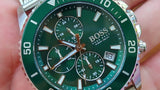 Hugo Boss Admiral Green Dial Silver Mesh Bracelet Watch for Men - 1513905 Authentic Buy Shop Now