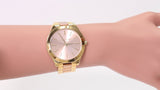 Michael Kors Slim Runway Pink Dial Two Tone Steel Strap Watch for Women - MK3493 Authentic Buy Shop Now