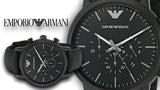 Emporio Armani Luigi Chronohraph Black Dial Black Leather Strap Watch For Men - AR1970 Authentic Buy Shop Now