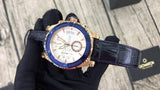 Guess Pinnacle Chronograph White Dial Blue Leather Strap Watch For Men - W0673G6 Authentic Buy Shop Now