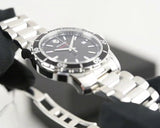 Movado Series 800 Black Dial Silver Steel Strap Watch For Men - 2600135 Authentic Buy Shop Now
