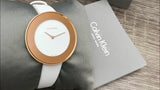 Calvin Klein Chic White Dial White Leather Strap Watch for Women - K7N236K2 Authentic Buy Shop Now