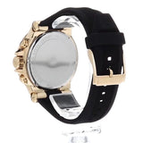 Michael Kors Dylan Chronograph Black Dial Black Rubber Strap Watch For Women - MK8556 Authentic Buy Shop Now