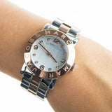 Marc Jacobs Amy Silver Dial Two Tone Steel Strap Watch for Women - MBM3194 Authentic Buy Shop Now