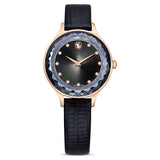 Swarovski Octea Nova Black Dial Black Leather Strap Watch for Women - 5650033 Authentic Buy Shop Now