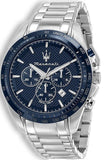 Maserati Traguardo Chronograph Blue Dial 45mm Stainless Steel Watch For Men - R8873612043 Authentic Buy Shop Now