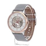 Fossil Vintage Muse Automatic Skeleton White Dial Grey Leather Strap Watch for Women - ME3131 Authentic Buy Shop Now