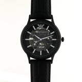 Emporio Armani Meccanico Automatic Black Dial Black Leather Strap Watch For Men - AR60042 Authentic Buy Shop Now