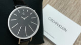 Calvin Klein Equal Black Dial Black Leather Strap Watch for Women - K3E231C1 Authentic Buy Shop Now