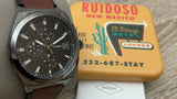 Fossil Everett Chronograph Black Dial Brown Leather Strap Watch for Men - FS5798 Authentic Buy Shop Now