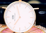 Daniel Wellington Classic Reading White Dial Black Leather Strap Watch For Women - DW00100041 Authentic Buy Shop Now