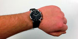 Emporio Armani Classic Chronograph Black Dial Black Leather Strap Watch For Men - AR1733 Authentic Buy Shop Now