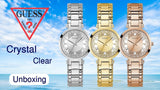Guess Night Life Clear Silver Dial Silver Steel Strap Watch for Women - GW0470L1 Authentic Buy Shop Now