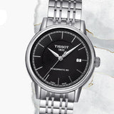 Tissot Carson Automatic Black Dial Silver Steel Strap Watch For Women - T085.207.11.051.00 Authentic Buy Shop Now