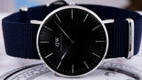 Daniel Wellington Classic Bayswater Black Dial Black NATO Strap Watch For Women - DW00100282 Authentic Buy Shop Now