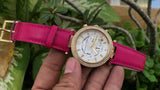Michael Kors Parker Chronograph White Dial Pink Leather Strap Watch for Women - MK2297 Authentic Buy Shop Now
