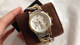 Michael Kors Runway White Dial Two Tone Steel Strap Watch for Women - MK3199 Authentic Buy Shop Now