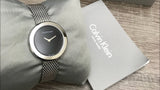 Calvin Klein Firm Black Dial Silver Mesh Bracelet Watch for Women - K3N23121 Authentic Buy Shop Now