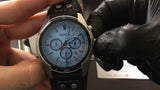 Fossil Coachman Chronograph Blue Dial Black Leather Strap Watch for Men - CH2564 Authentic Buy Shop Now