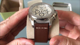 Fossil Modern Machine White Dial Brown Leather Strap Watch for Men - FS4929 Authentic Buy Shop Now