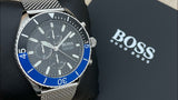 Hugo Boss Ocean Edition Black Dial Silver Mesh Strap Watch for Men - 1513742 Authentic Buy Shop Now