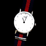 Daniel Wellington Classy Oxford White Dial Two Tone Nylon Strap Watch For Women - DW00100072 Authentic Buy Shop Now