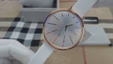 Calvin Klein Equal Silver Dial White Leather Strap Watch for Women - K3E236L6 Authentic Buy Shop Now