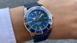 Breitling Superocean Heritage B20 Automatic 42 Blue Dial Blue Mesh Bracelet Watch for Men - UB2010161C1S1 Authentic Buy Shop Now
