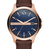 Armani Exchange Hampton Chronograph Blue Dial Brown Leather Strap Watch For Men - AX2172 Authentic Buy Shop Now