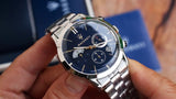 Maserati Ricordo Chronograph Blue Dial Silver Steel Strap Watch For Men - R8873633001 Authentic Buy Shop Now
