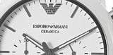 Emporio Armani Luigi Chronograph Ceramic White Dial White Ceramic Strap Watch For Men - AR1499 Authentic Buy Shop Now