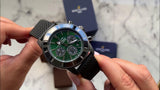Breitling Superocean Heritage B01 Chronograph 44 Green Dial Black Mesh Bracelet Watch for Men - MB01621A1L1S1 Authentic Buy Shop Now