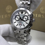 Versace Aion Chronograph White Dial Silver Steel Strap Watch for Men - VBR040017 Authentic Buy Shop Now