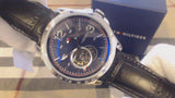 Tommy Hilfiger Spencer Skeleton Black Dial Black Leather Strap Watch for Men - 1791641 Authentic Buy Shop Now