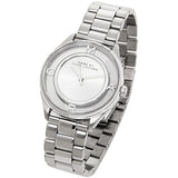 Marc Jacobs Tether Transparent Silver Dial Silver Steel Strap Watch for Women - MBM3412 Authentic Buy Shop Now
