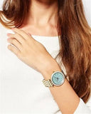 Michael Kors Darci Analog Mother of Pearl Green Dial Gold Steel Strap Watch For Women - MK3498 Authentic Buy Shop Now
