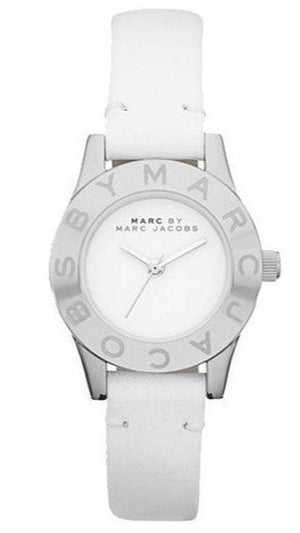 Marc Jacobs Blade White Dial White Leather Strap Watch for Women - MBM1097 Authentic Buy Shop Now