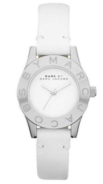 Marc Jacobs Blade White Dial White Leather Strap Watch for Women - MBM1097 Authentic Buy Shop Now
