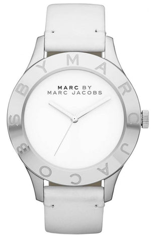 Marc Jacobs Blade White Dial White Leather Strap Watch for Women - MBM1200 Authentic Buy Shop Now