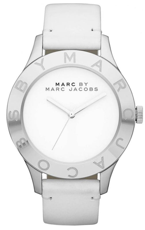 Marc Jacobs Blade White Dial White Leather Strap Watch for Women - MBM1200 Authentic Buy Shop Now