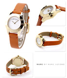 Marc Jacobs Mini Blade White Dial Brown Leather Strap Watch for Women - MBM1219 Authentic Buy Shop Now