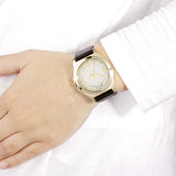 Marc Jacobs Baby Dave Gold Dial Black Leather Strap Watch for Women - MBM1264 Authentic Buy Shop Now
