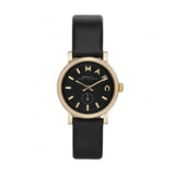 Marc Jacobs Baker Black Dial Black Leather Strap Watch for Women - MBM1273 Authentic Buy Shop Now