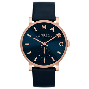 Marc Jacobs Baker Navy Blue Dial Navy Blue Leather Strap Watch for Women - MBM1329 Authentic Buy Shop Now