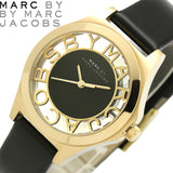 Marc Jacobs Henry Skeleton Black Dial Black Leather Strap Watch for Women - MBM1340 Authentic Buy Shop Now