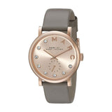 Marc Jacobs Baker Rose Gold Dial Grey Leather Strap Watch for Women - MBM1400 Authentic Buy Shop Now