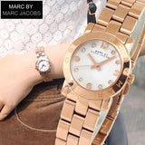 Marc Jacobs Mini Amy White Dial Rose Gold Steel Strap Watch for Women - MBM3078 Authentic Buy Shop Now